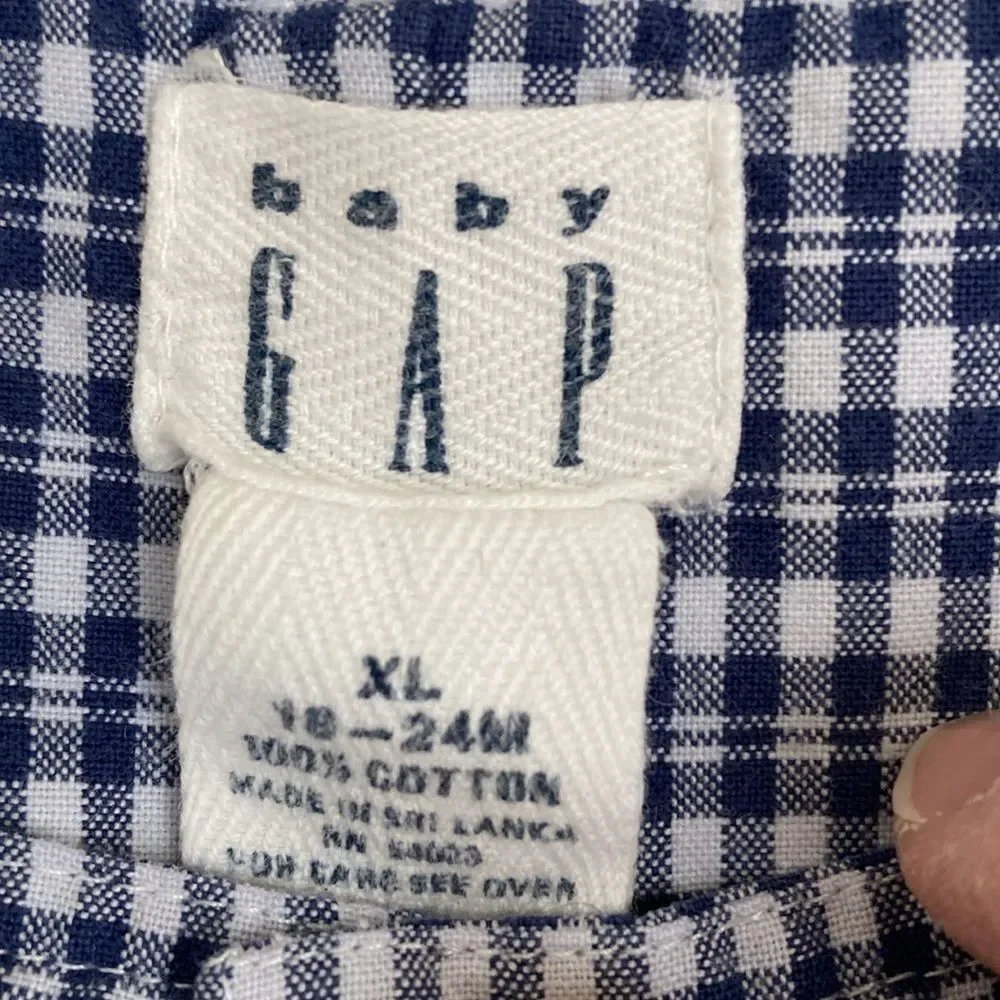 Baby Gap Overalls Baby Size 18-24 M Blue‎ White Multi Print